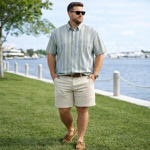 VTG Robert Graham Shirt Mens 2XL Multicolor Striped Short Sleeve